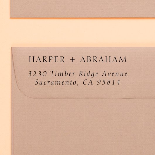 Eenvoudig cursief bruiloftspaar Namen Retouradres Rubberstempel