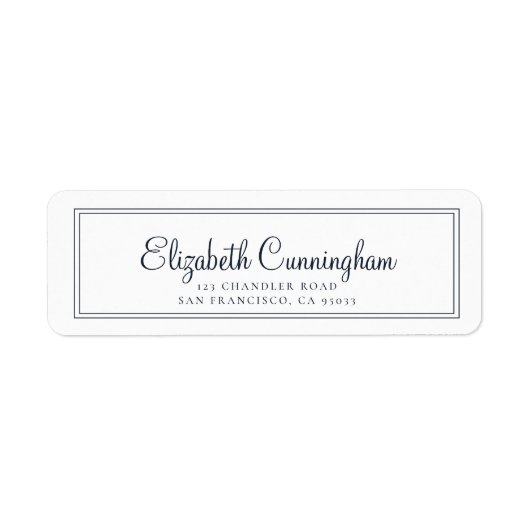 Eenvoudig Cursief Script Return-adres Etiket (Voorkant)