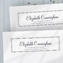 Eenvoudig Cursief Script Return-adres Etiket