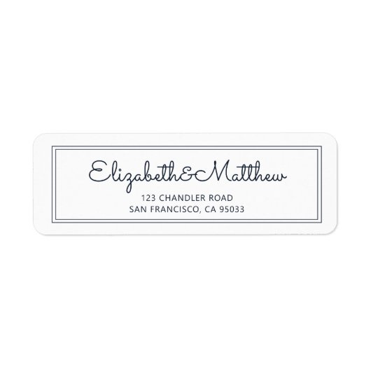 Eenvoudig Cursief Script Return-adres Etiket (Voorkant)