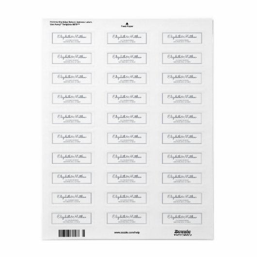Eenvoudig Cursief Script Return-adres Etiket (Full Sheet)