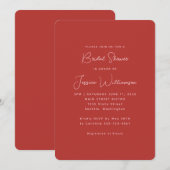 Eenvoudig Cute Aesthetic Red en Roze Vrijgezellenf Kaart (Voorkant / Achterkant)