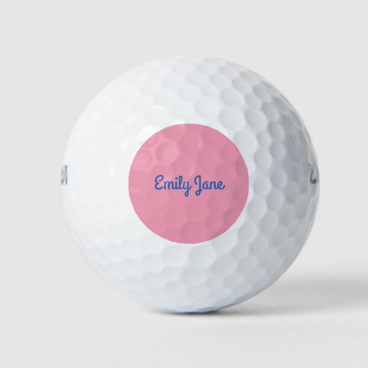 Eenvoudig Cute Blue en roze, op maat gemaakt Golfballen (Voorkant)