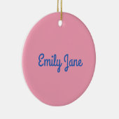 Eenvoudig Cute Blue en roze, op maat gemaakt Keramisch Ornament (Rechts)