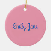 Eenvoudig Cute Blue en roze, op maat gemaakt Keramisch Ornament (Voorkant)