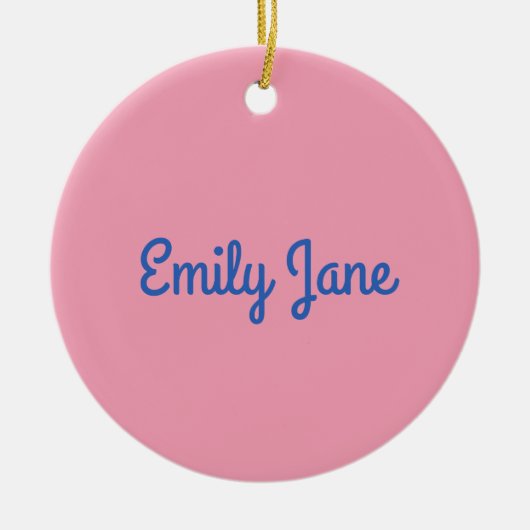 Eenvoudig Cute Blue en roze, op maat gemaakt Keramisch Ornament (Voorkant)