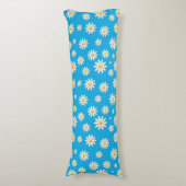 Eenvoudig Cute Blue met White Daisy Floral Pattern Lichaamskussen (Voorkant Verticaal)