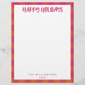 Eenvoudig Cute Custom Roze Poned Holiday Stationer Briefhoofd (Voorkant)