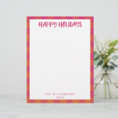 Eenvoudig Cute Custom Roze Poned Holiday Stationer Briefhoofd (Staand voorkant)