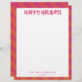 Eenvoudig Cute Custom Roze Poned Holiday Stationer Briefhoofd (Voorkant / Achterkant)