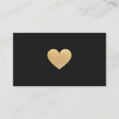 Eenvoudig Cute Gold Glitter Heart Black Netwerken Visitekaartje (Voorkant)