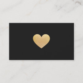 Eenvoudig Cute Gold Glitter Heart Black Netwerken Visitekaartje