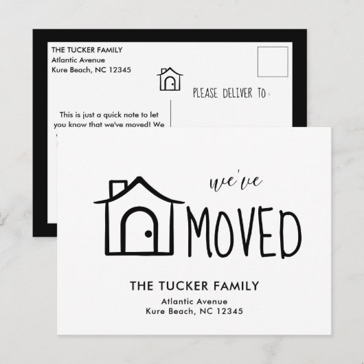 Eenvoudig Cute House We hebben een bewegende aanko Briefkaart (Voorkant / Achterkant)