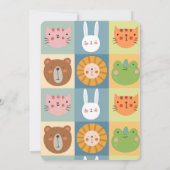 Eenvoudig Cute Lion Forest met dieren op zaterdag Kaart (Achterkant)