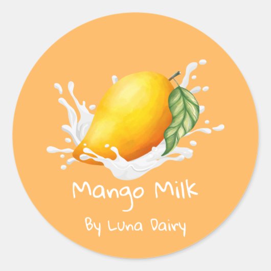 Eenvoudig Cute Mango Melk Label (Voorkant)
