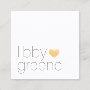 Eenvoudig Cute Modern Gold Glitter Heart Networkin Vierkante Visitekaartje