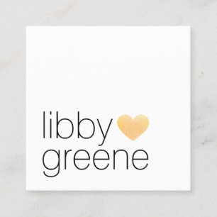 Eenvoudig Cute Modern Gold Glitter Heart Networkin Vierkante Visitekaartje