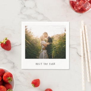 Eenvoudig Cute Photo Modern Wedding Servet