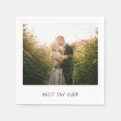 Eenvoudig Cute Photo Modern Wedding Servet (Voorkant)