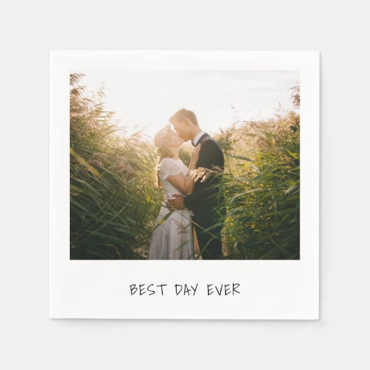 Eenvoudig Cute Photo Modern Wedding Servet (Voorkant)