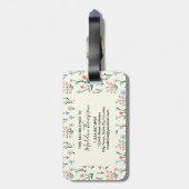 Eenvoudig Cute Roos Flower Pink Monogram Naam Bagagelabel (Achterkant verticaal)