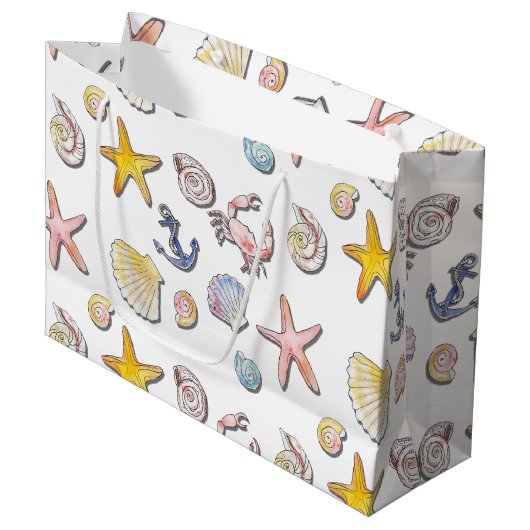 Eenvoudig Cute Strand Design Groot Cadeauzakje (Voorkant Gekanteld)