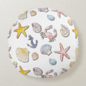Eenvoudig Cute Strand Design Rond Kussen (Voorkant)