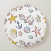 Eenvoudig Cute Strand Design Rond Kussen (Achterkant)