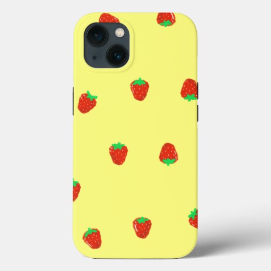 Eenvoudig Cute Strawberry Phone case (Achterkant)