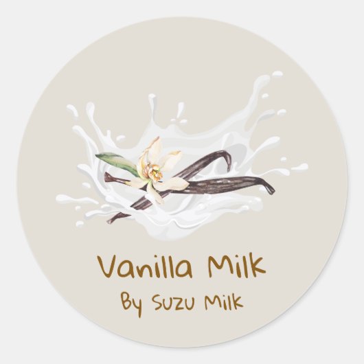 Eenvoudig Cute Vanille Melk Etiket (Voorkant)