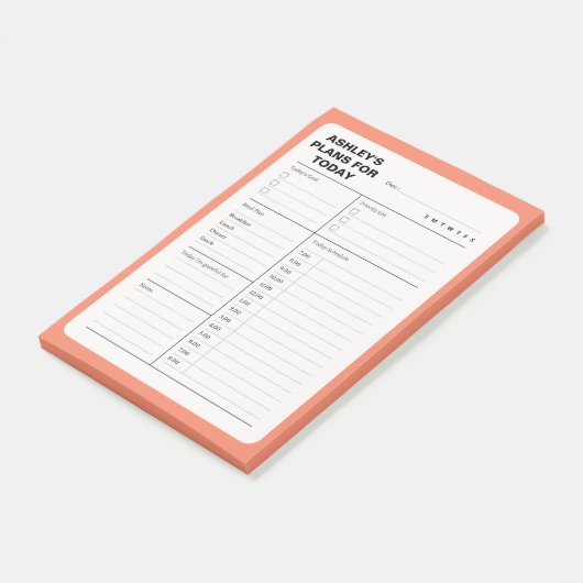 Eenvoudig Dagelijks Planner Notitieblok Post-it® Notes (Schuin)