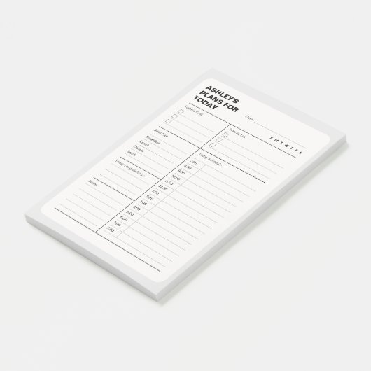 Eenvoudig Dagelijks Planner Notitieblok Post-it® Notes (Schuin)