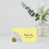 Eenvoudig Daisy Botanisch Land Geel Visitekaartje (Staand voorkant)