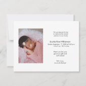 Eenvoudig Dank je Script Baby Girl 2 Foto's Kaart (Achterkant)