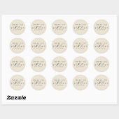 Eenvoudig Dank Je Wel met Liefde Script Zakelijk | Ronde Sticker (Vel)
