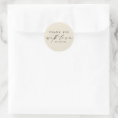 Eenvoudig Dank Je Wel met Liefde Script Zakelijk | Ronde Sticker (Tas)