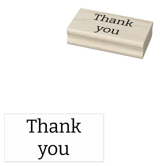 Eenvoudig" Dank u" Aangepaste bericht Wood Art Sta Rubberstempel (Gestempeld)