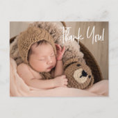 Eenvoudig Dank u de foto's van de Baby van het Man Aankondigingskaart (Voorkant)