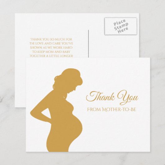 Eenvoudig dank u de Zwangere Buil van het Baby van Briefkaart (Voorkant / Achterkant)