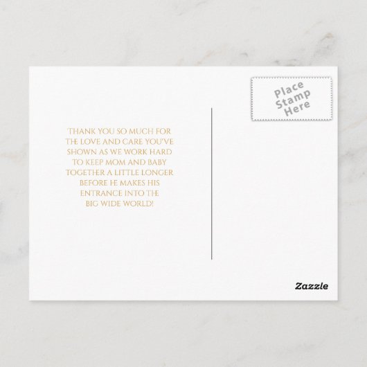 Eenvoudig dank u de Zwangere Buil van het Baby van Briefkaart (Achterkant)