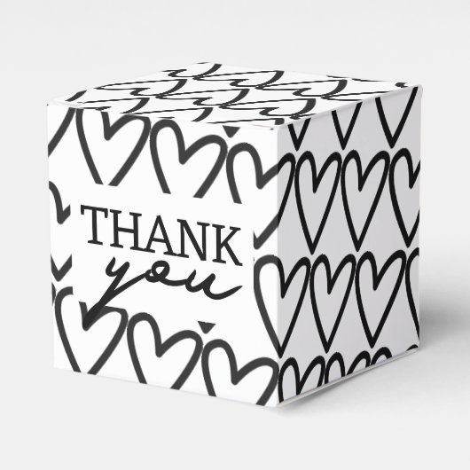 Eenvoudig dank u hart patroon bruiloft bedankdoosjes (Voorkant Zijde)