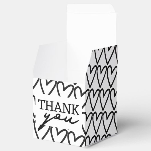 Eenvoudig dank u hart patroon bruiloft bedankdoosjes (Geopend)