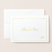 Eenvoudig dank u Monogram Elegante bruiloft Folie Kaarten (Voorkant met envelop)