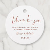 Eenvoudig dank u roest en witte trouwnamen bedankjes labels (Voorkant)