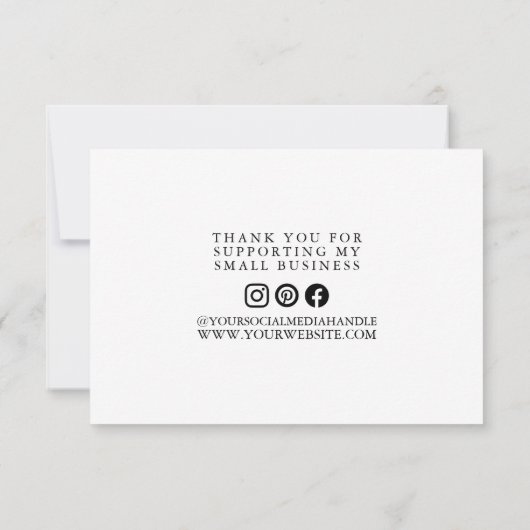 Eenvoudig dank u Script Business Branding Logo Bedankkaart (Achterkant)