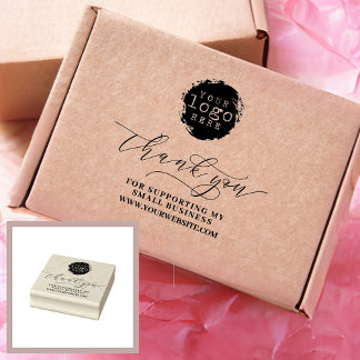 Eenvoudig dank u Script Business Branding Logo Rubberstempel