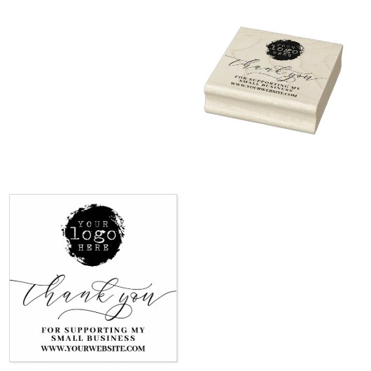 Eenvoudig dank u Script Business Branding Logo Rubberstempel (Gestempeld)