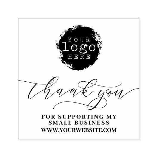 Eenvoudig dank u Script Business Branding Logo Rubberstempel (Afrduk)