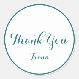 Eenvoudig Dank u Wit en Groen Ronde Sticker