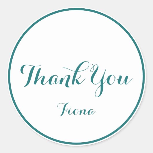 Eenvoudig Dank u Wit en Groen Ronde Sticker (Voorkant)